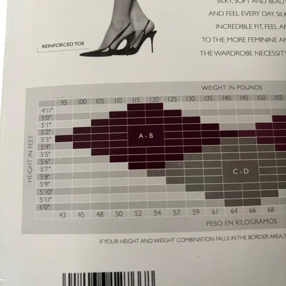 Hanes Silk Reflections Silky Sheer Pantyhose Control Top Reinforced Toe AB - Picture 3 of 4